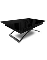 Obsidian black Glass height adjustable expanding table