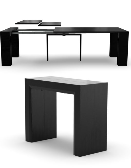 Junior Giant Expandable Console Transforming Table in Black Wood