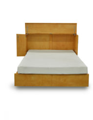 Cabinet-bed-in-natural-wood-color-no-handles