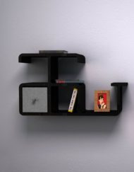 Modular-Wall-Shelf-Dolphin-in-black-with-grey-storage-bin