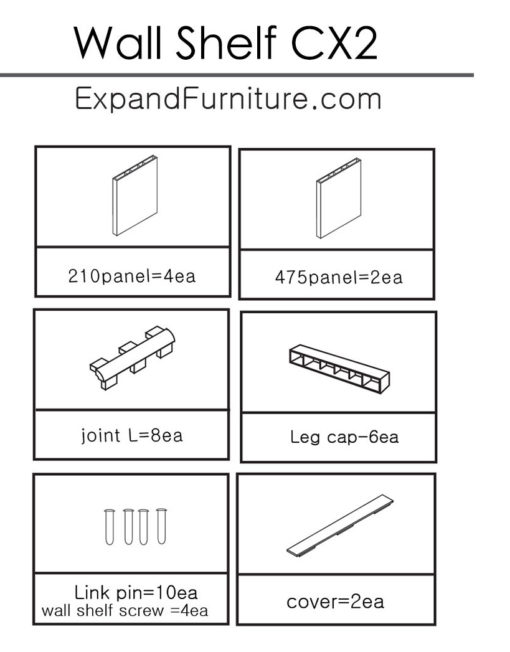 Wall-Shelf-CX2-parts