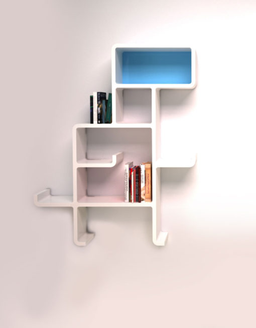 Wall-Shelf-Dinosaur-in-white-with-blue-face