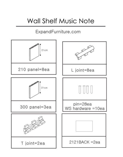 Wall-shelf-music-note-parts