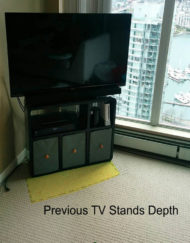 Slender TV stand needs less room
