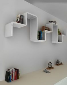 Modular Staggered Wall Shelving Perfect For Living Rooms