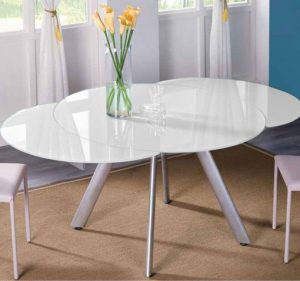 The butterfly expandable round glass kitchen table
