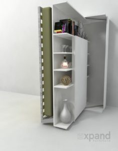 Italian Revolving Wall Bed With Bookcase