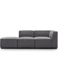 Soft Cube Contemporary Sofa 3 seats - Square Modular grey sofa - face