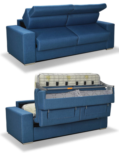 Dormire Italian Sofa bed - leave sheets convenient easy open - Roma 26 blue