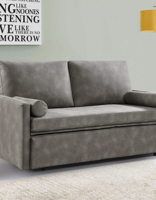 Harmony 2 - queen eco leather - Coastal grey sofa bed in modern room