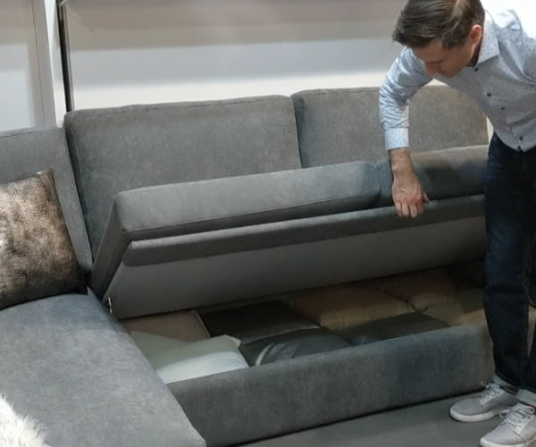 Compatto Murphy Bed Couch from Italy with sofa storage