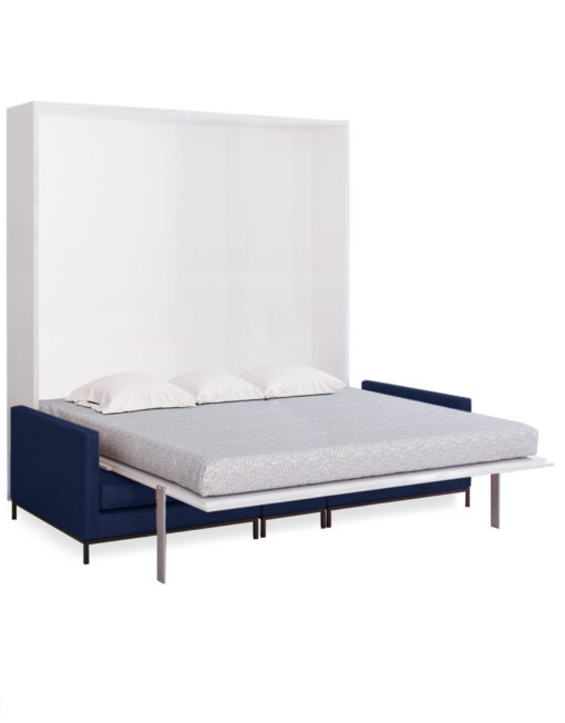 MurphySofa King Modular Migliore Large sofa in Navy Blue open as a king wall bed
