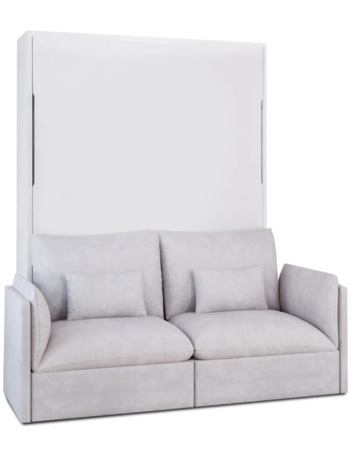 MurphySofa-Adagio-2-seat-Sofa-luxury-soft-sofa-wall-bed-in-white-matte-finish-with-grey-sofa