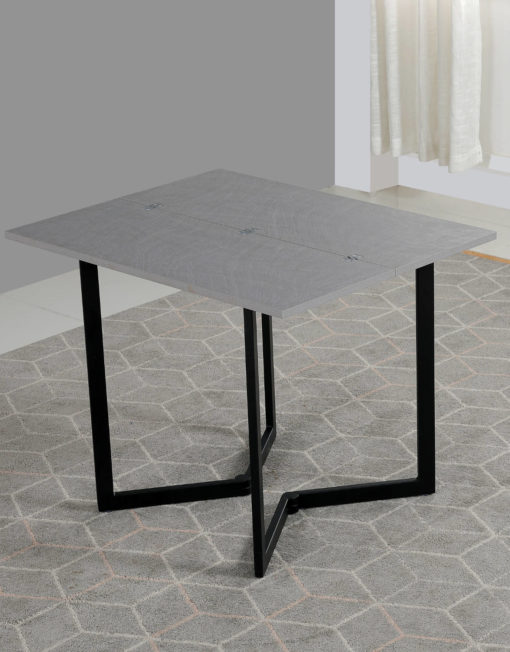 Mini Flip in concrete texture with black legs - transforming apartment furniture
