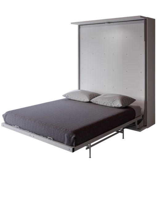 White compatto revolving wall bed opened in bed form