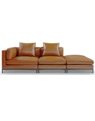 Migliore – Contemporary 3 module sofa - Leather orange brown