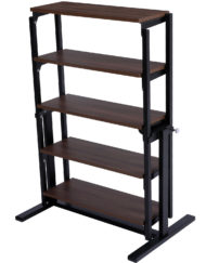 The shelf table - balanced shelving converts into dinner table - chocolate walnut color